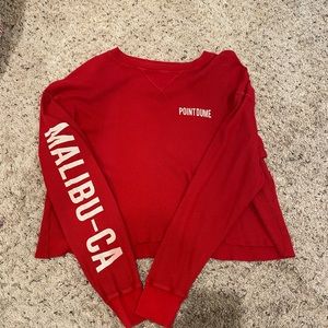 Brandy Melville red crop long sleeve